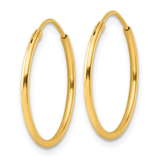 Yellow Gold-plated Sterling Silver 1.3mm Endless Hoop Earrings