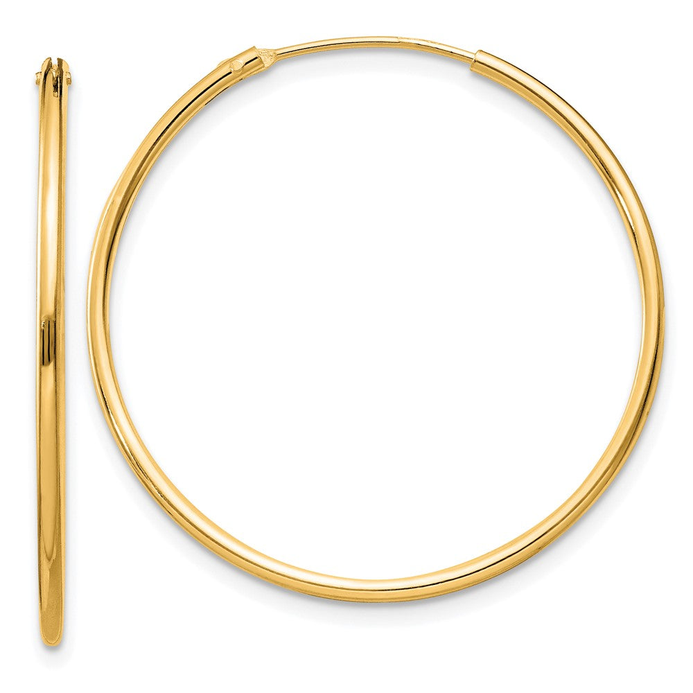 Yellow Gold-plated Sterling Silver 1.3mm Hoop Earrings