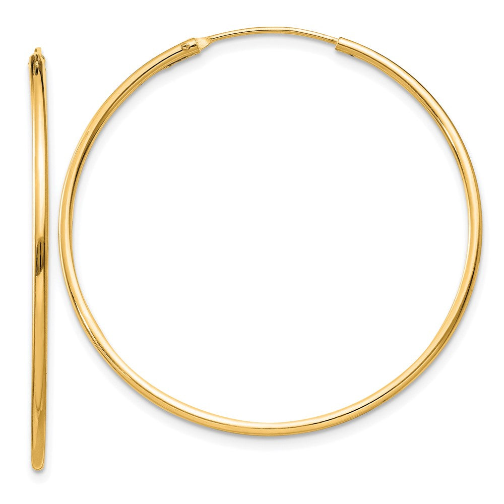 Yellow Gold-plated Sterling Silver 1.3mm Hoop Earrings