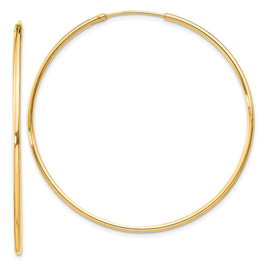 Yellow Gold-plated Sterling Silver 1.3mm Hoop Earrings