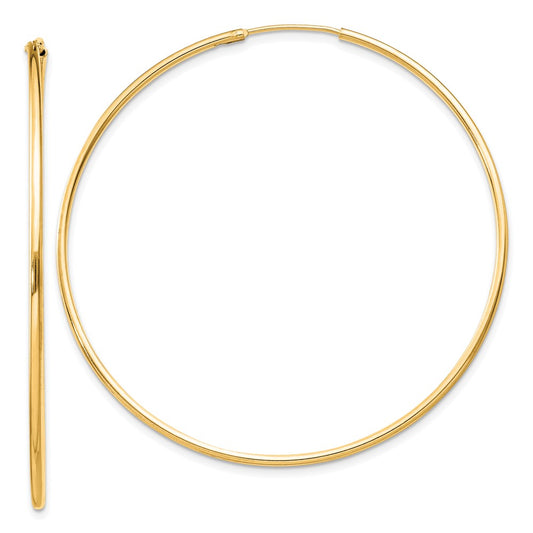 Yellow Gold-plated Sterling Silver 1.3mm Hoop Earrings