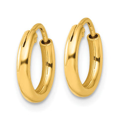 Yellow Gold-plated Sterling Silver Polished 2mm Round Endless Hoop Earrings