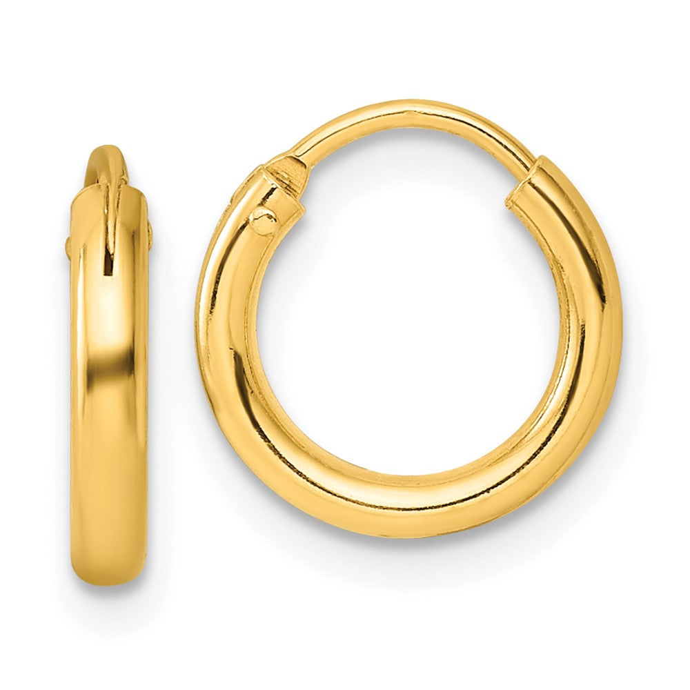Yellow Gold-plated Sterling Silver Polished 2mm Round Endless Hoop Earrings
