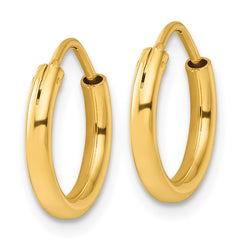 Yellow Gold-plated Sterling Silver 2mm Hoop Earrings