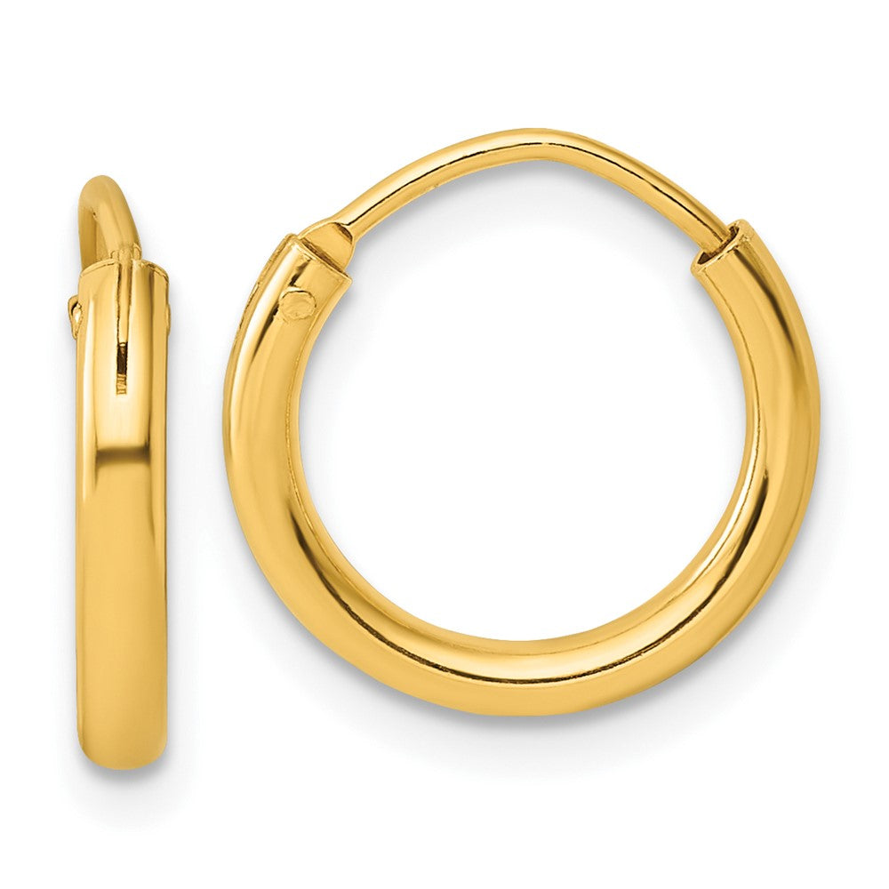 Yellow Gold-plated Sterling Silver 2mm Hoop Earrings