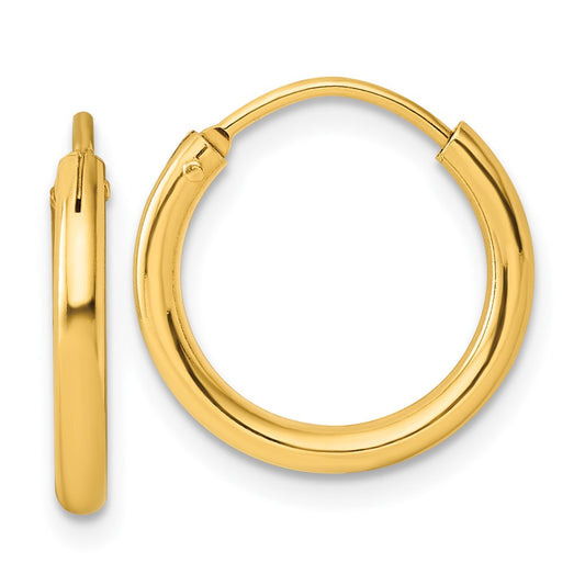 Yellow Gold-plated Sterling Silver Polished Hoop Earrings