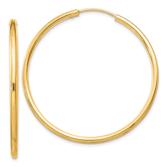 Yellow Gold-plated Sterling Silver 2mm Hoop Earrings