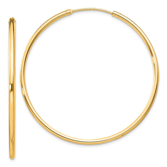 Yellow Gold-plated Sterling Silver 2mm Hoop Earrings