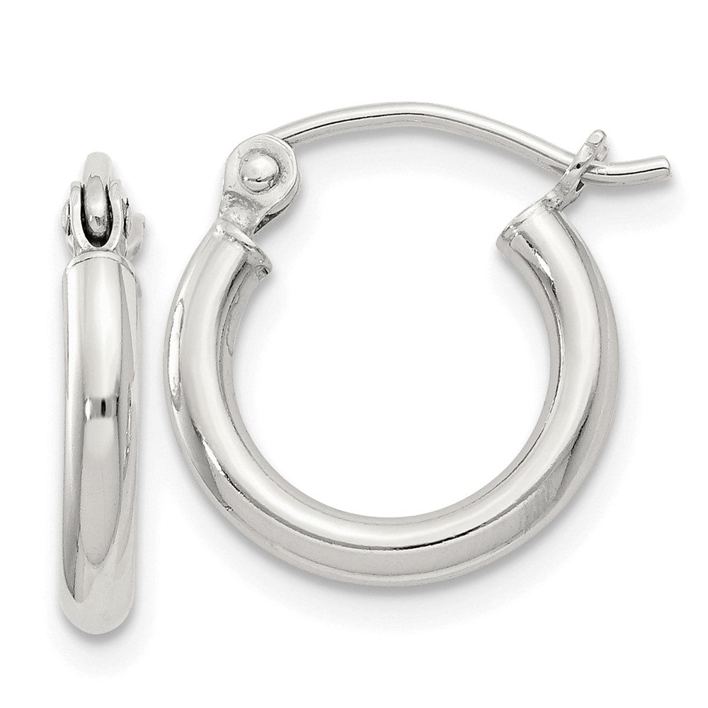 Sterling Silver 2mm Round Hoop Earrings