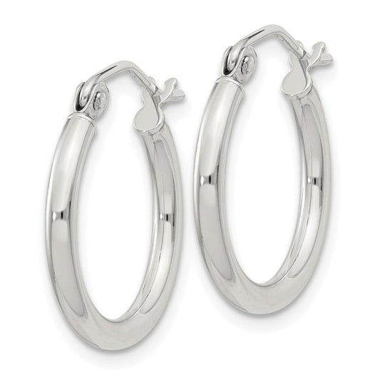 Sterling Silver 2mm Round Hoop Earrings