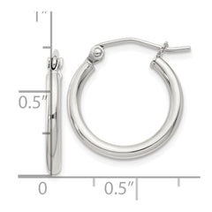 Sterling Silver 2mm Round Hoop Earrings