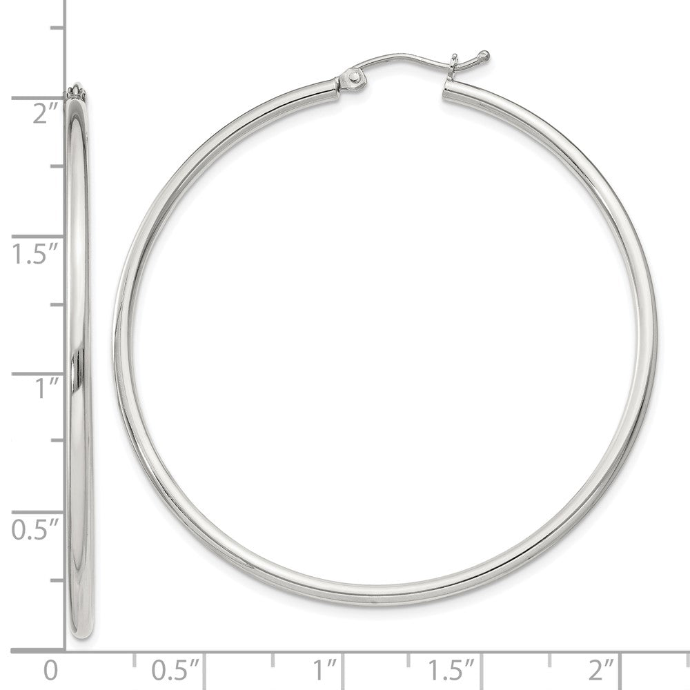 Sterling Silver 2mm Round Hoop Earrings