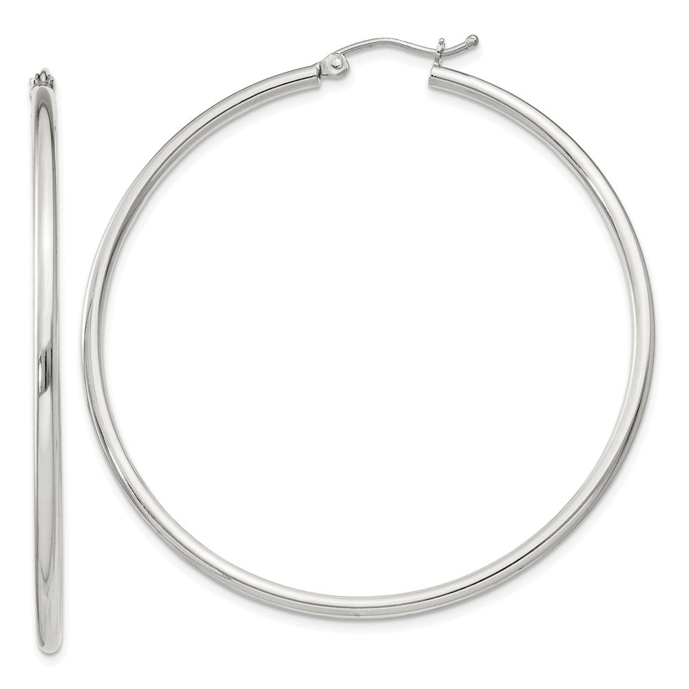 Sterling Silver 2mm Round Hoop Earrings