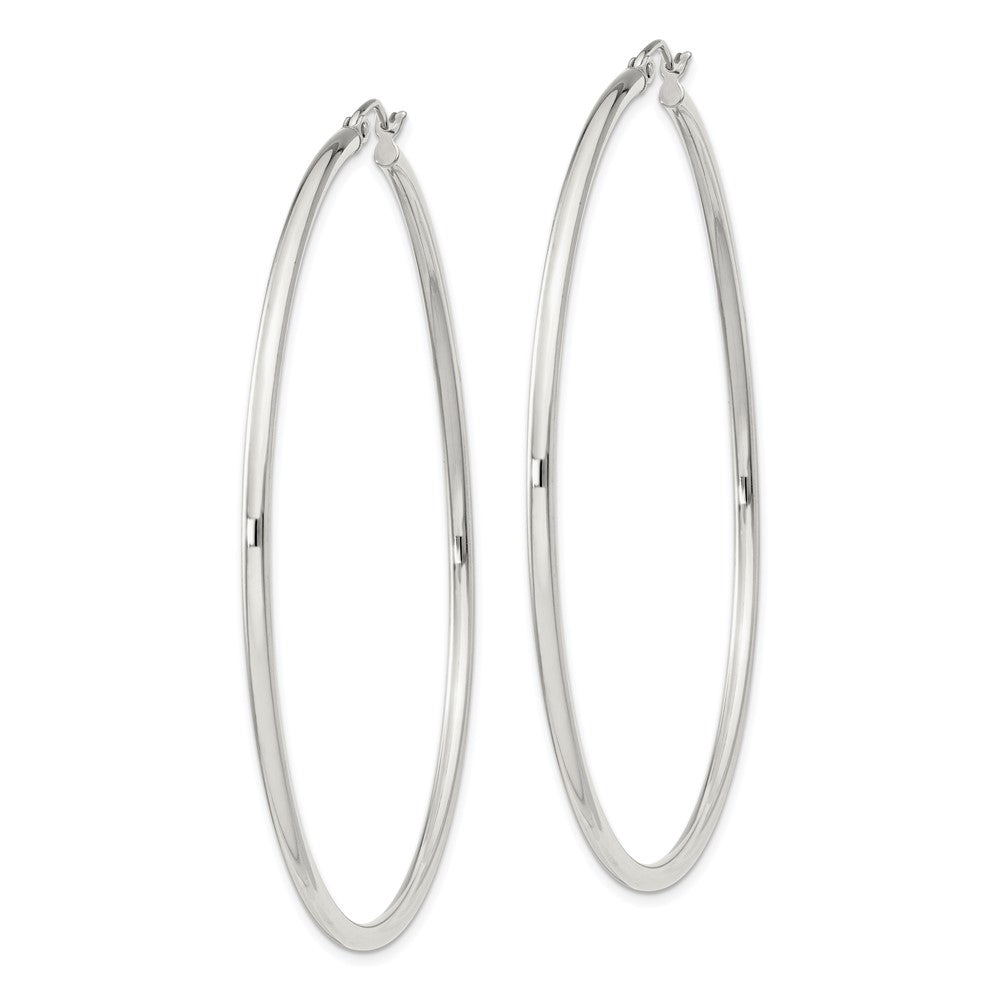 Sterling Silver 2mm Round Hoop Earrings