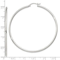 Sterling Silver 2mm Round Hoop Earrings