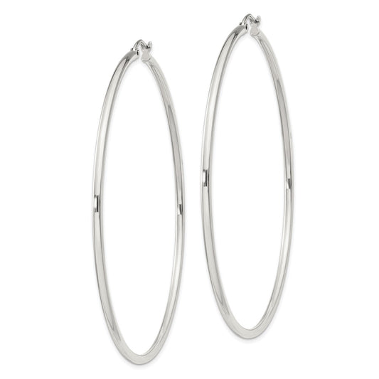 Sterling Silver 2mm Round Hoop Earrings