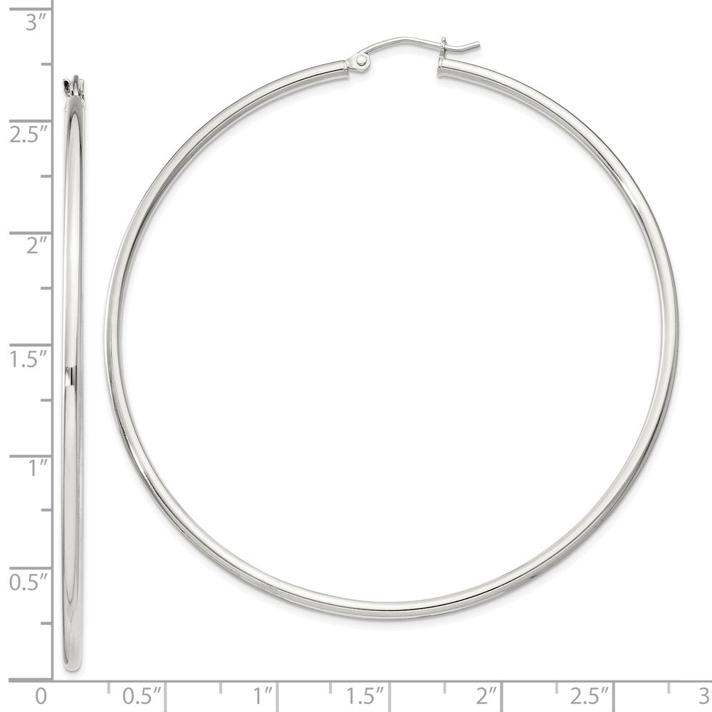 Sterling Silver 2mm Round Hoop Earrings