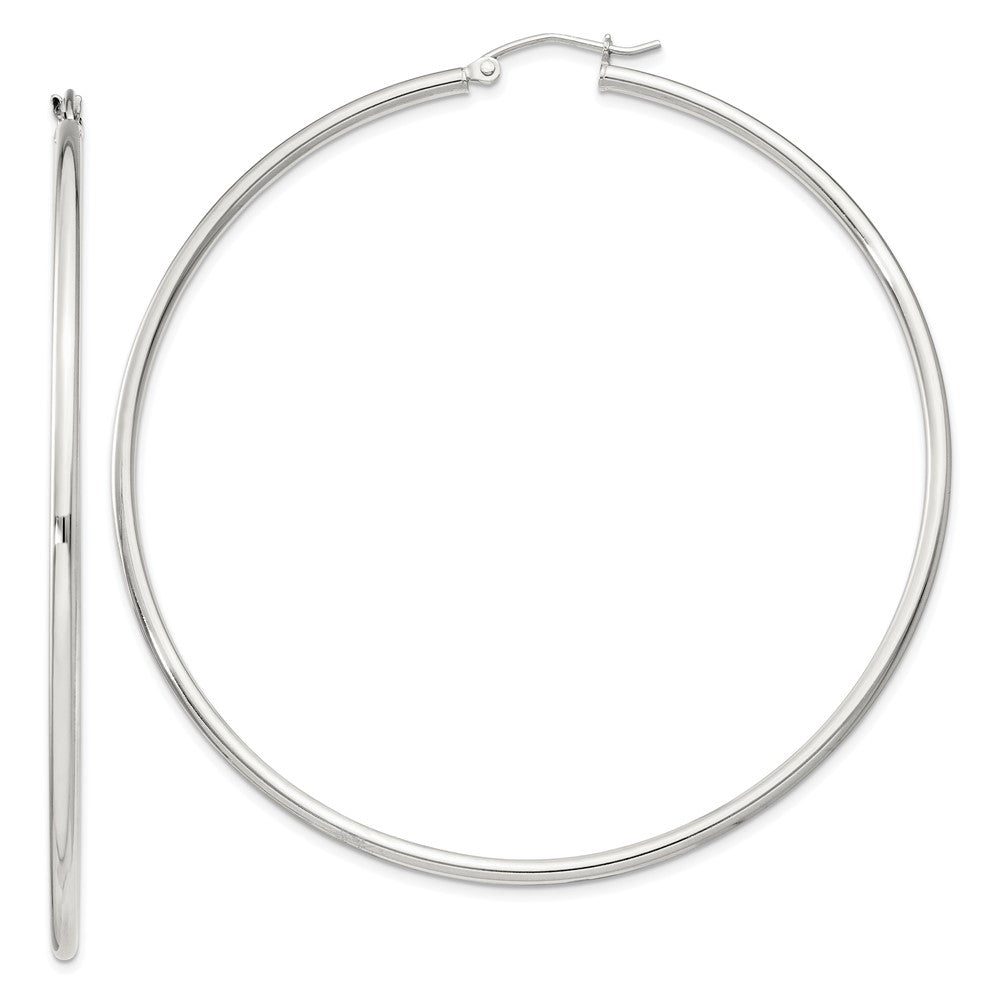 Sterling Silver 2mm Round Hoop Earrings