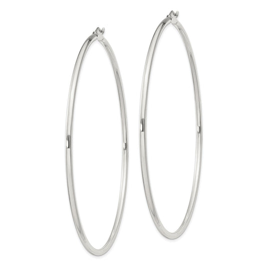 Sterling Silver 2mm Round Hoop Earrings