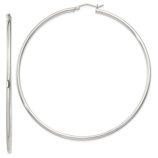 Sterling Silver 2mm Round Hoop Earrings