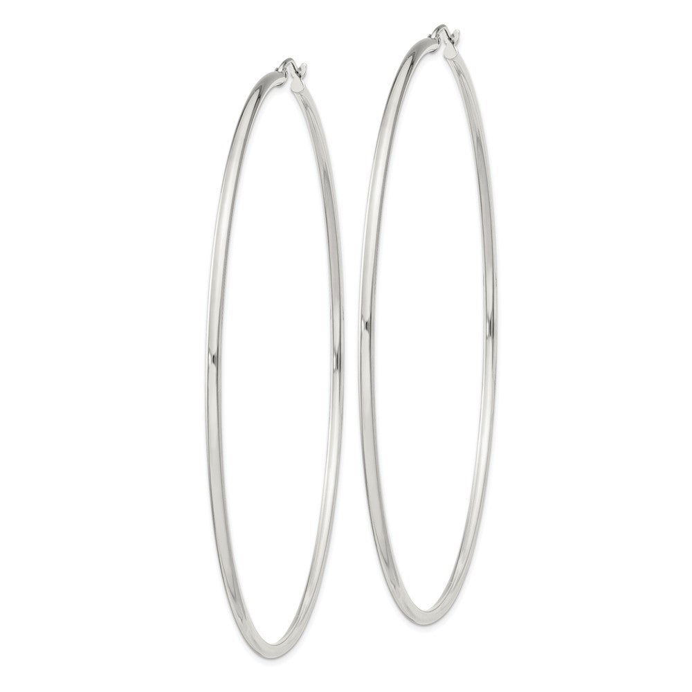 Sterling Silver 2mm Round Hoop Earrings