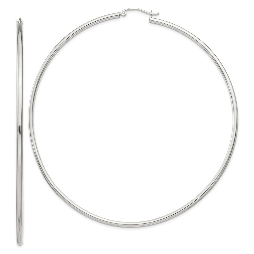 Sterling Silver 2mm Round Hoop Earrings