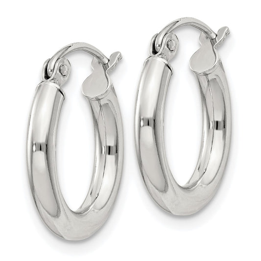 Sterling Silver 2.5mm Round Hoop Earrings