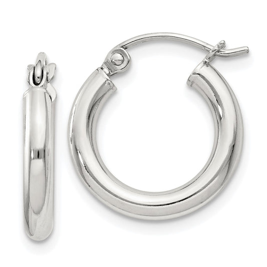 Sterling Silver 2.5mm Round Hoop Earrings