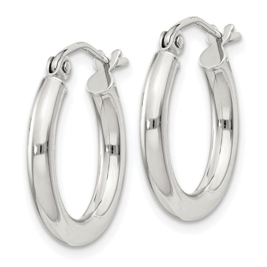 Sterling Silver 2.5mm Round Hoop Earrings