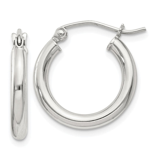 Sterling Silver 2.5mm Round Hoop Earrings