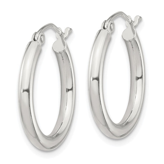 Sterling Silver 2.5mm Round Hoop Earrings