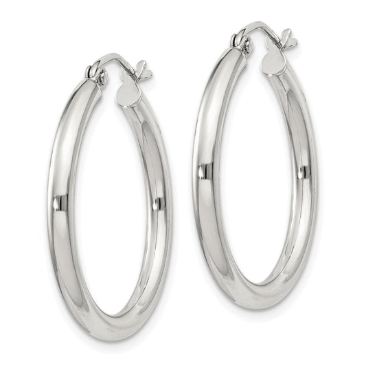 Sterling Silver 2.5mm Round Hoop Earrings