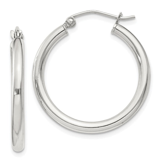 Sterling Silver 2.5mm Round Hoop Earrings