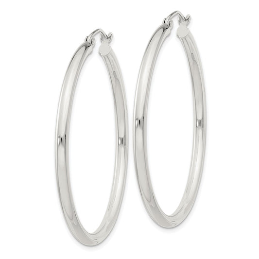 Sterling Silver 2.5mm Round Hoop Earrings