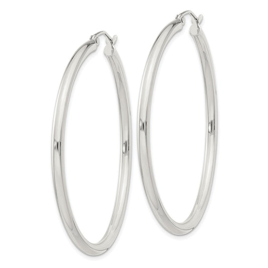 Sterling Silver 2.5mm Round Hoop Earrings