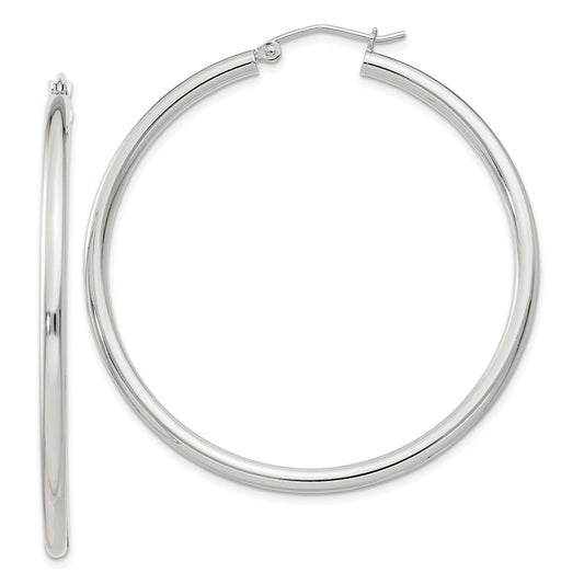 Sterling Silver 2.5mm Round Hoop Earrings