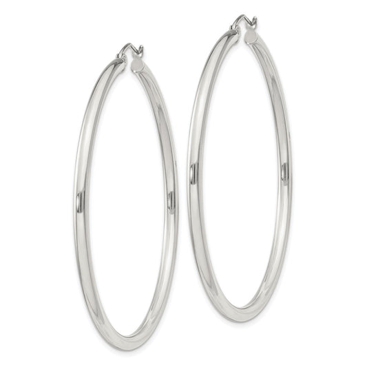 Sterling Silver 2.5mm Round Hoop Earrings