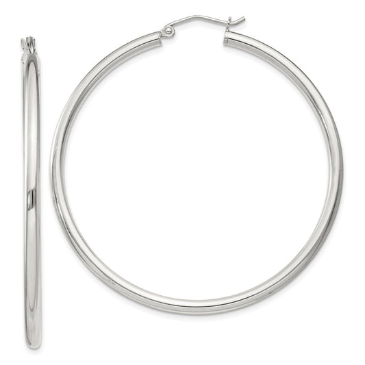 Sterling Silver 2.5mm Round Hoop Earrings