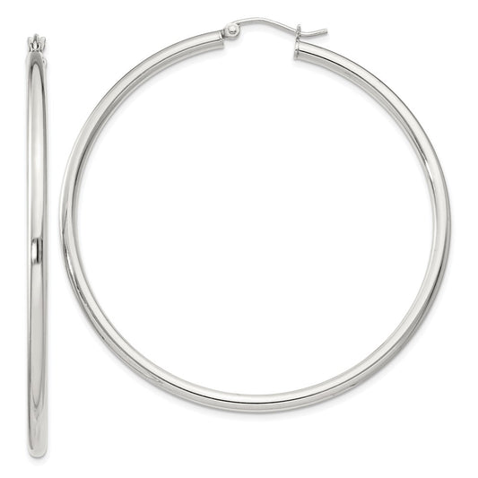 Sterling Silver 2.5mm Round Hoop Earrings