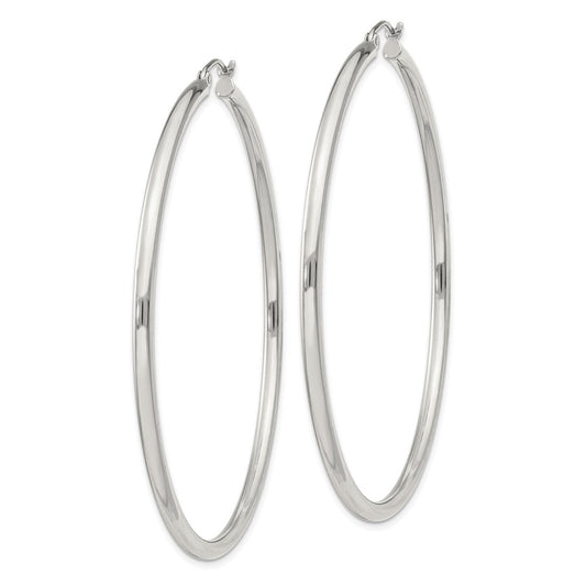 Sterling Silver 2.5mm Round Hoop Earrings