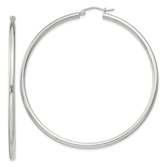 Sterling Silver 2.5mm Round Hoop Earrings