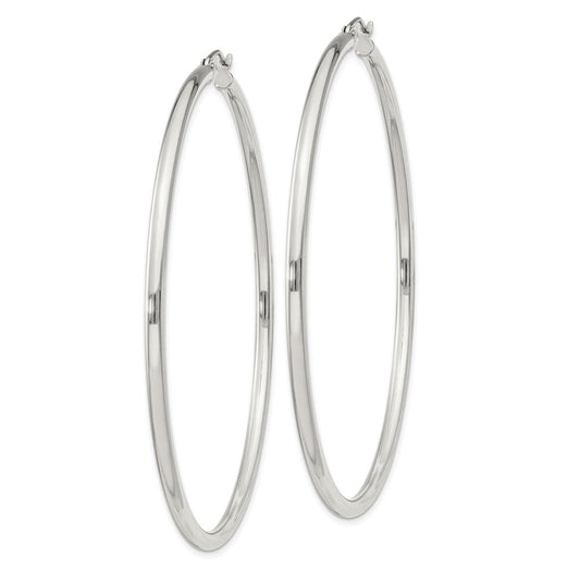 Sterling Silver 2.5mm Round Hoop Earrings