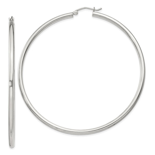 Sterling Silver 2.5mm Round Hoop Earrings