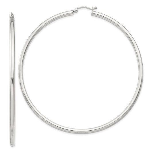 Sterling Silver 2.5mm Round Hoop Earrings