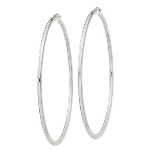 Sterling Silver 2.5mm Round Hoop Earrings