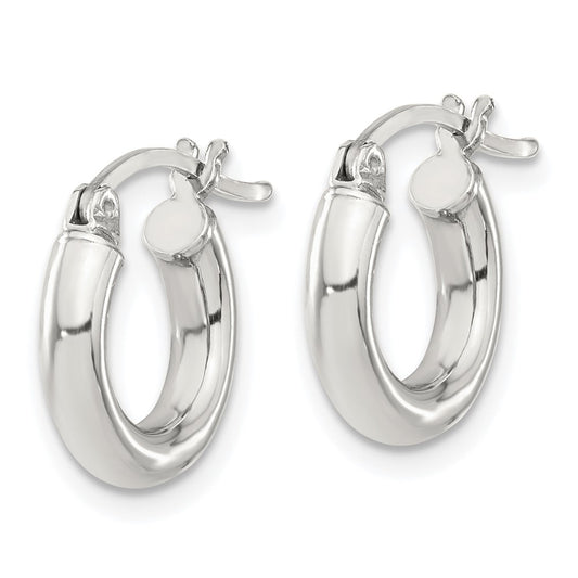 Sterling Silver 3mm Round Hoop Earrings