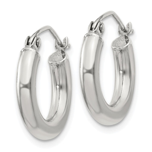 Sterling Silver 3mm Round Hoop Earrings