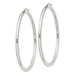 Sterling Silver 3mm Round Hoop Earrings