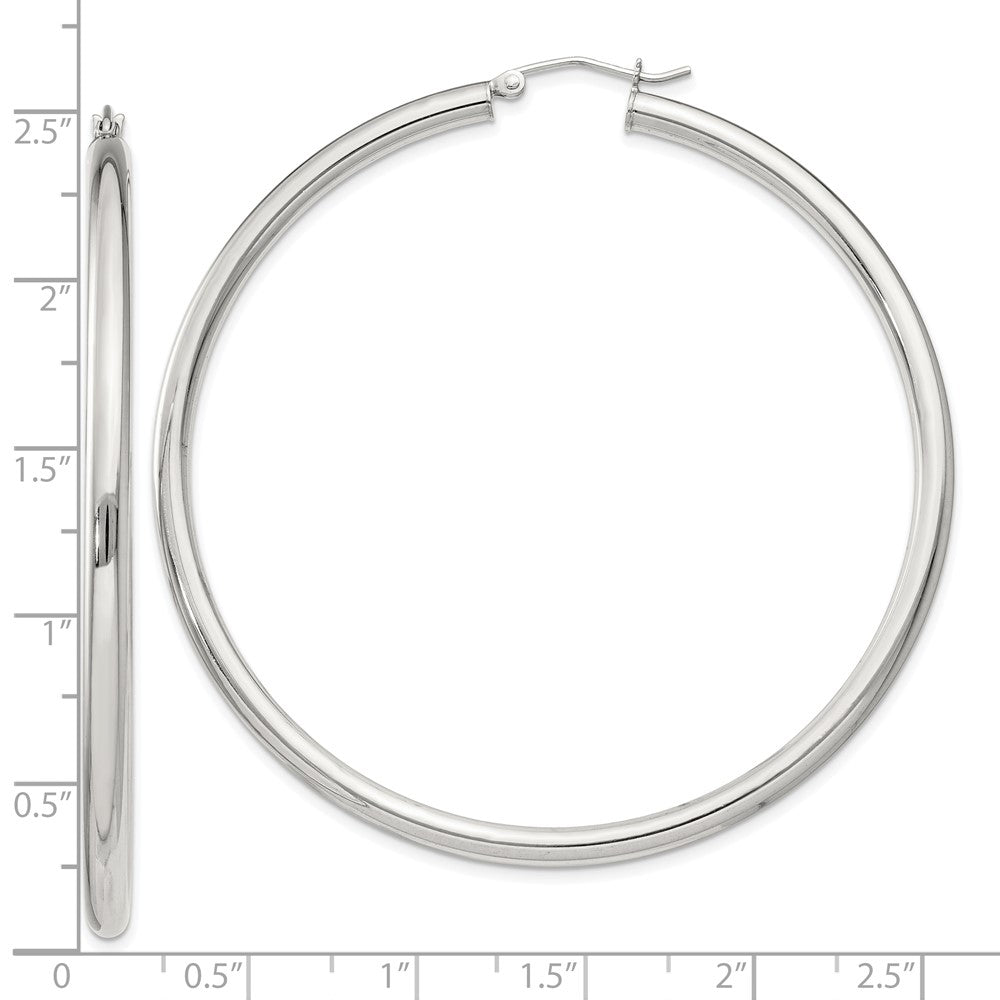 Sterling Silver 3mm Round Hoop Earrings