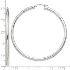 Sterling Silver 3mm Round Hoop Earrings